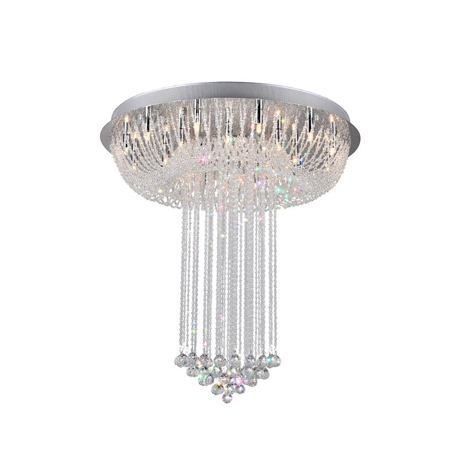 CWI Lighting Waterfall 23 Light Flush Mount, Chrome - 6615C32C