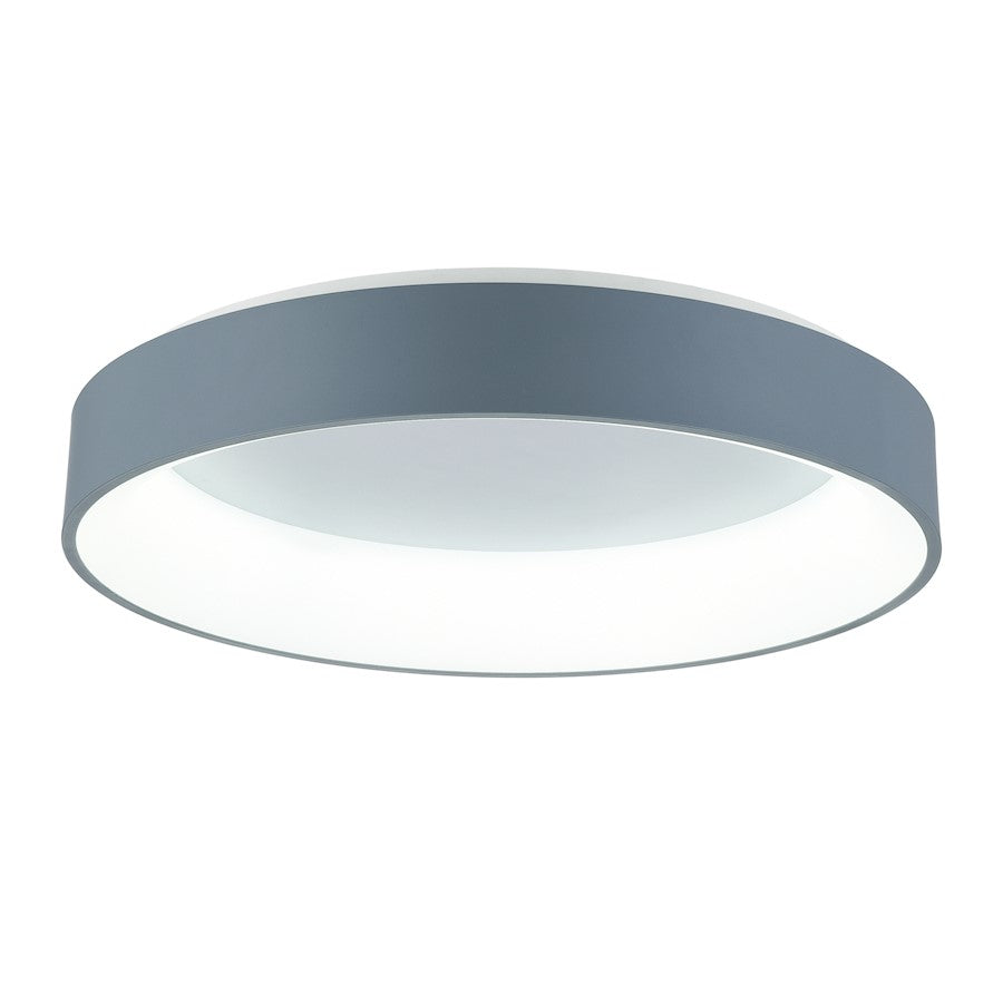 CWI Lighting Arenal 24" Drum Shade Flush Mount, Gray - 7103C24-1-167