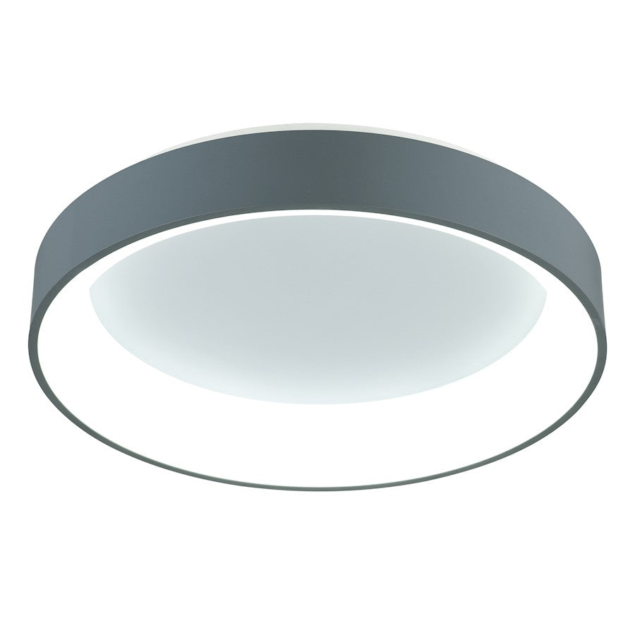 CWI Lighting Arenal 24" Drum Shade Flush Mount, Gray