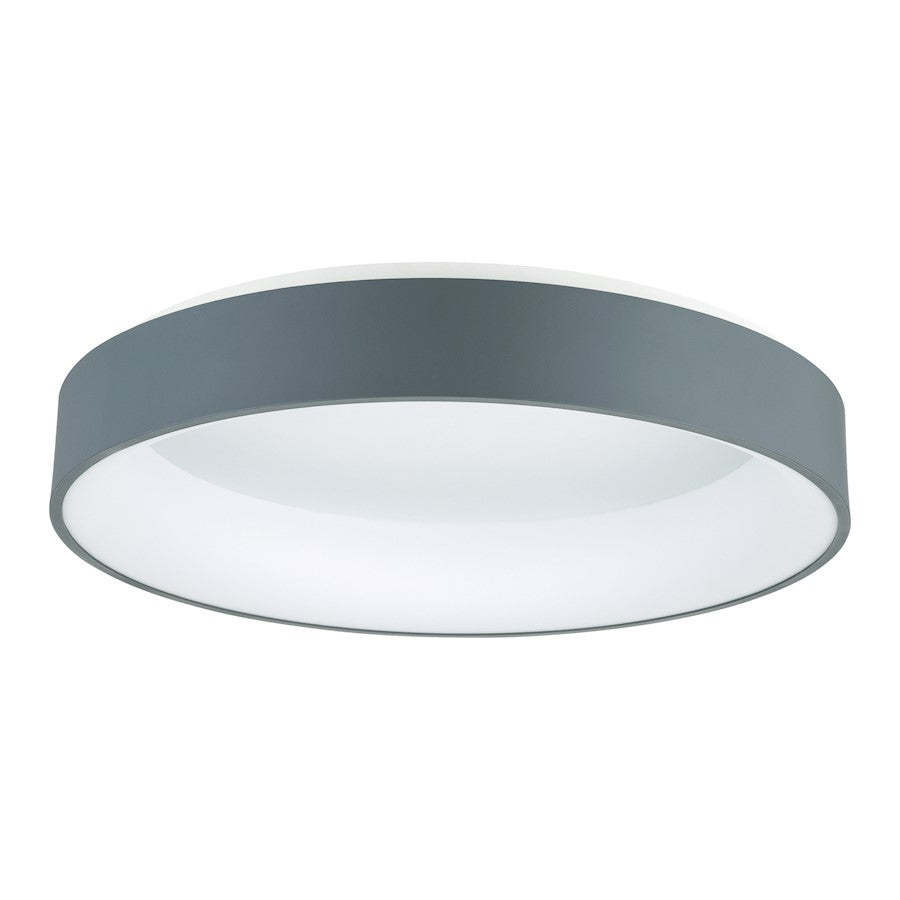 CWI Lighting Arenal 24" Drum Shade Flush Mount, Gray