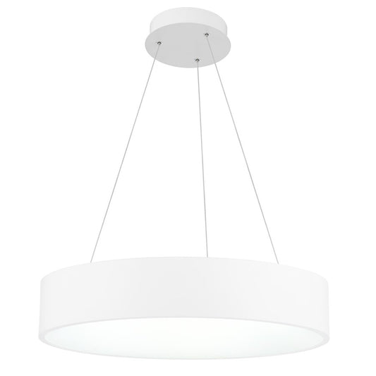 CWI Lighting Arenal 18" Drum Shade Pendant, White - 7103P18-1-104