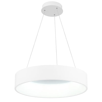 18" Drum Shade Pendant, White