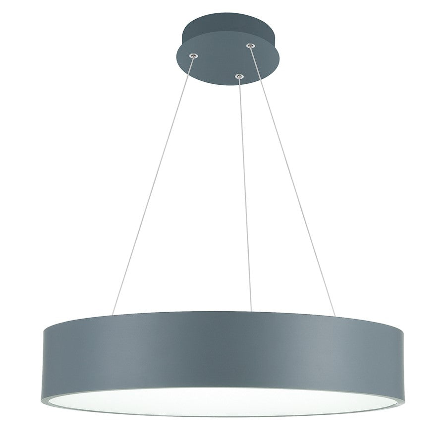 CWI Lighting Arenal 18" Drum Shade Pendant, Gray - 7103P18-1-167