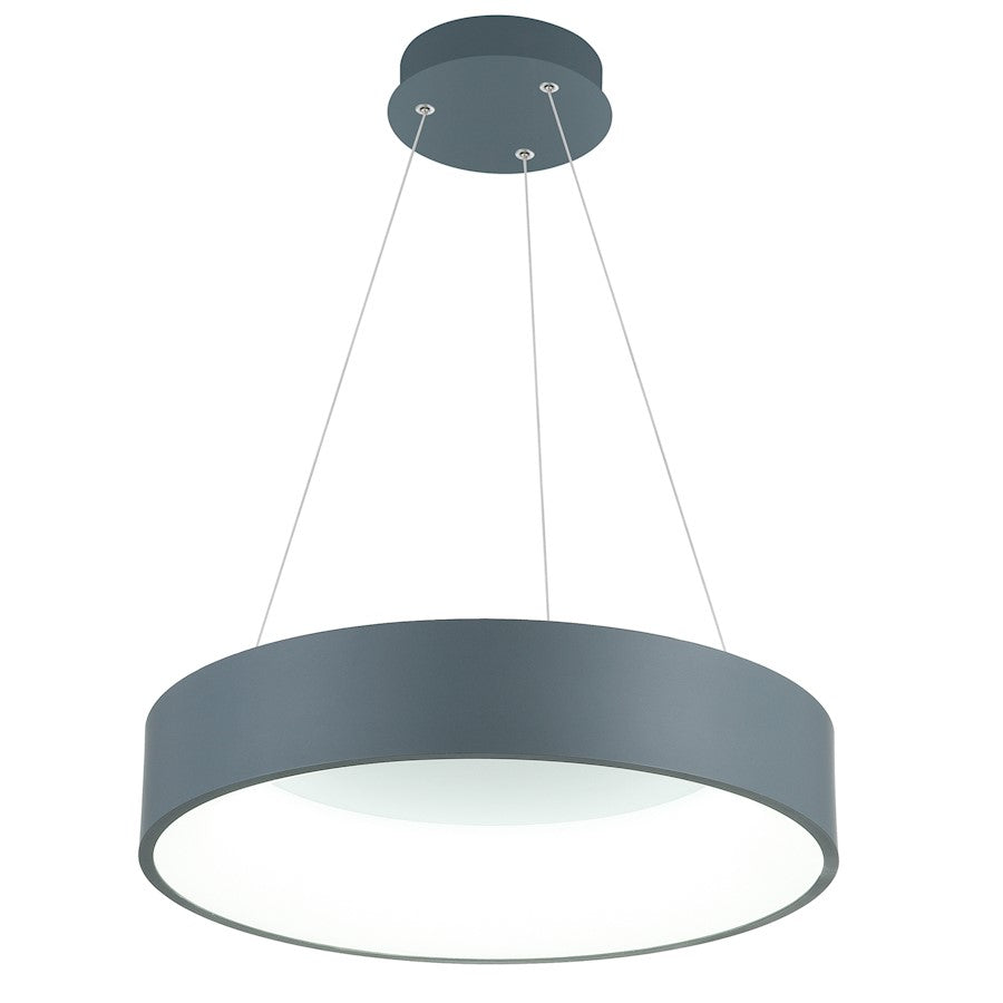 18" Drum Shade Pendant, Gray