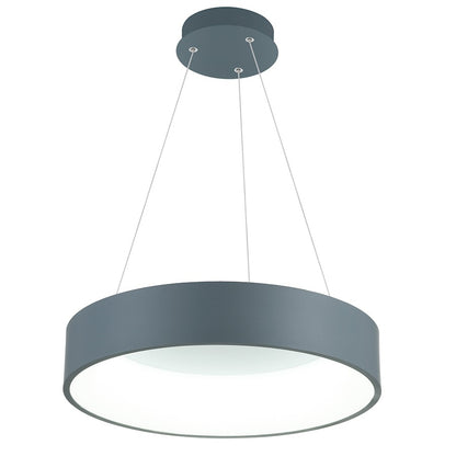 18" Drum Shade Pendant, Gray