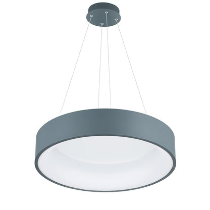 18" Drum Shade Pendant, Gray