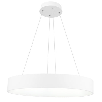 CWI Lighting Arenal 24" Drum Shade Pendant, White - 7103P24-1-104