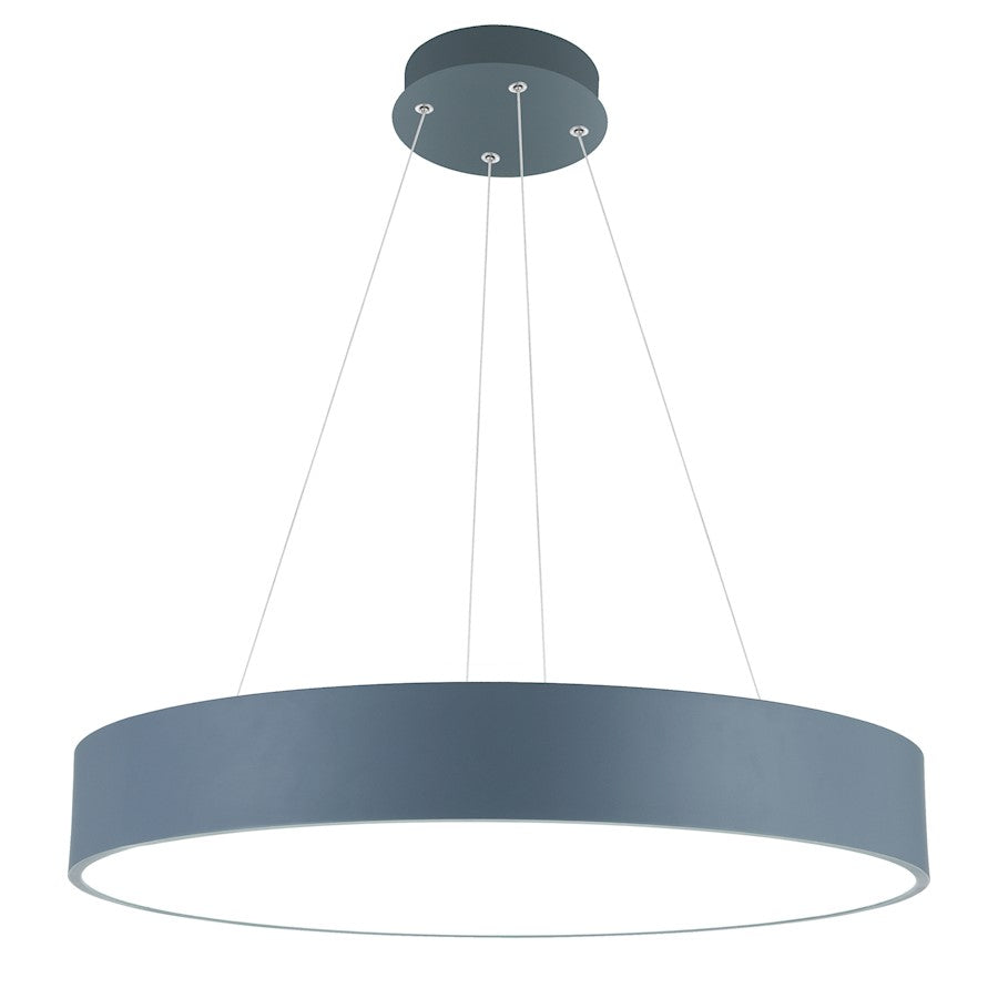 CWI Lighting Arenal 24" Drum Shade Pendant, Gray - 7103P24-1-167