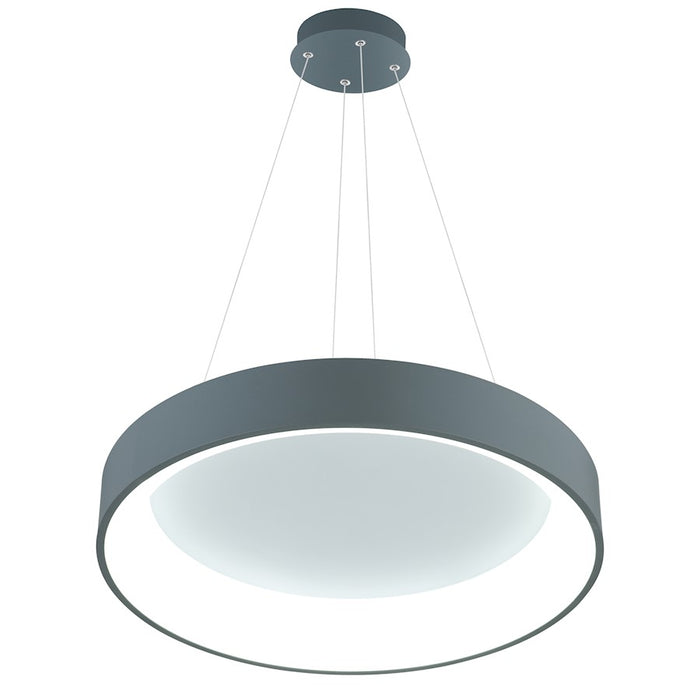 CWI Lighting Arenal 24" Drum Shade Pendant, Gray