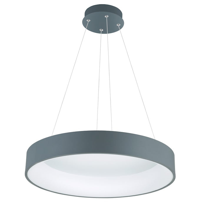 CWI Lighting Arenal 24" Drum Shade Pendant, Gray