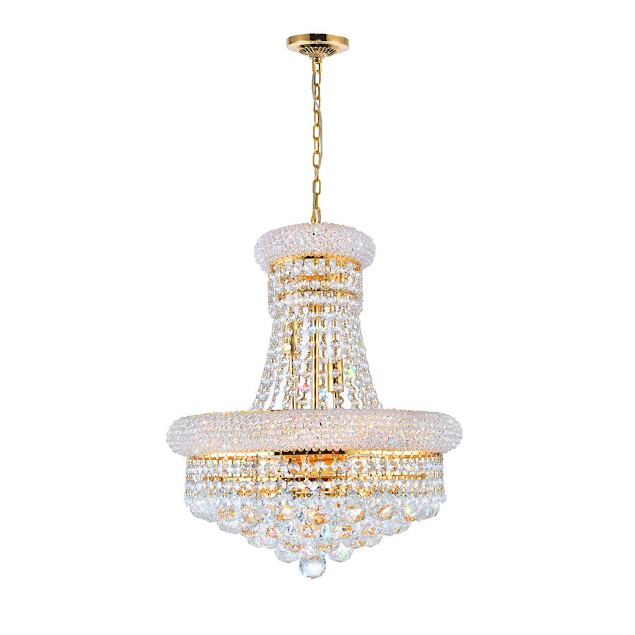 CWI Lighting Empire 8 Light Down Chandelier, Gold - 8001P18G