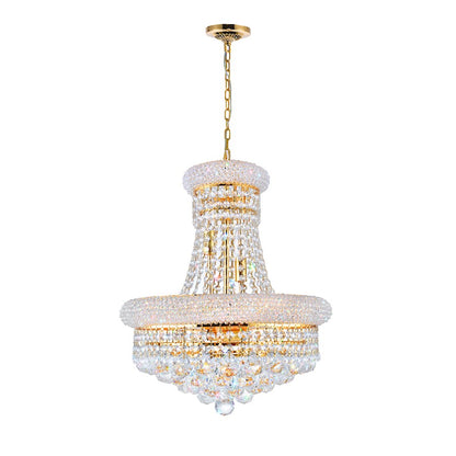 CWI Lighting Empire 8 Light Down Chandelier, Gold - 8001P18G