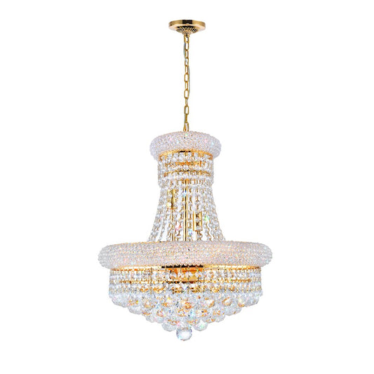 CWI Lighting Empire 8 Light Down Chandelier, Gold - 8001P18G