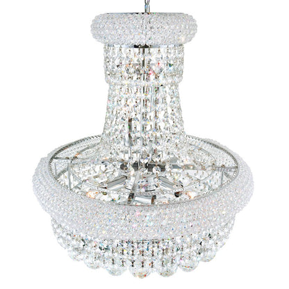 14 Light Down Chandelier, Chrome