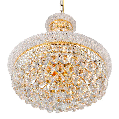 14 Light Down Chandelier, Gold