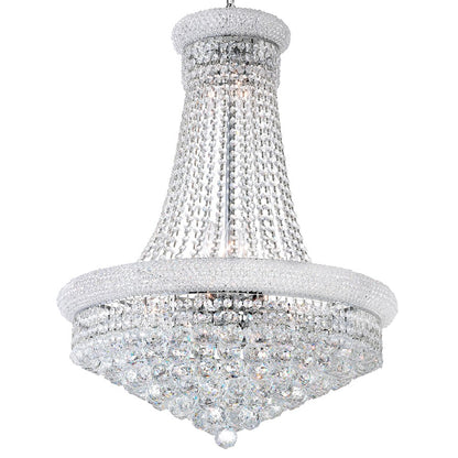 17 Light Down Chandelier, Chrome