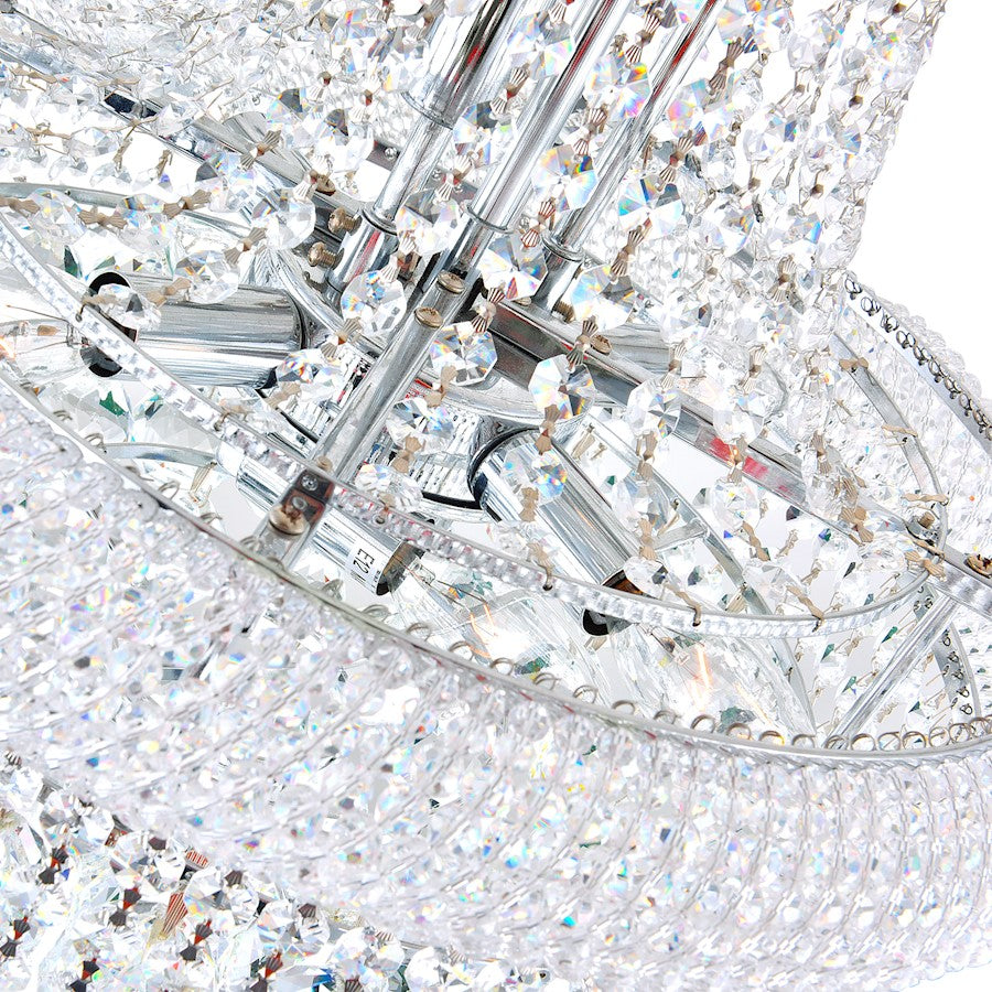 17 Light Down Chandelier, Chrome