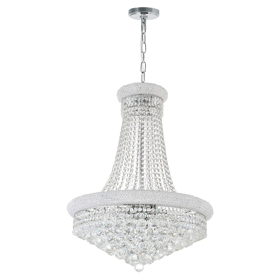 17 Light Down Chandelier, Chrome