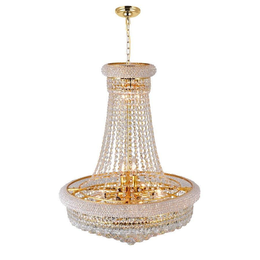 17 Light Down Chandelier, Gold