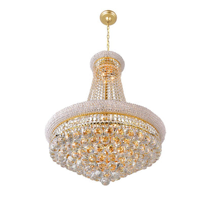 17 Light Down Chandelier, Gold