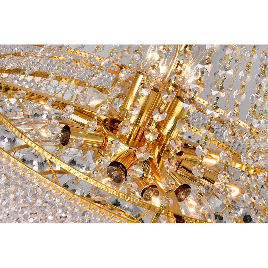 17 Light Down Chandelier, Gold