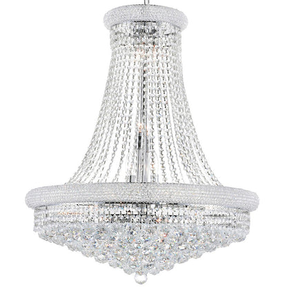 18 Light Down Chandelier, Chrome