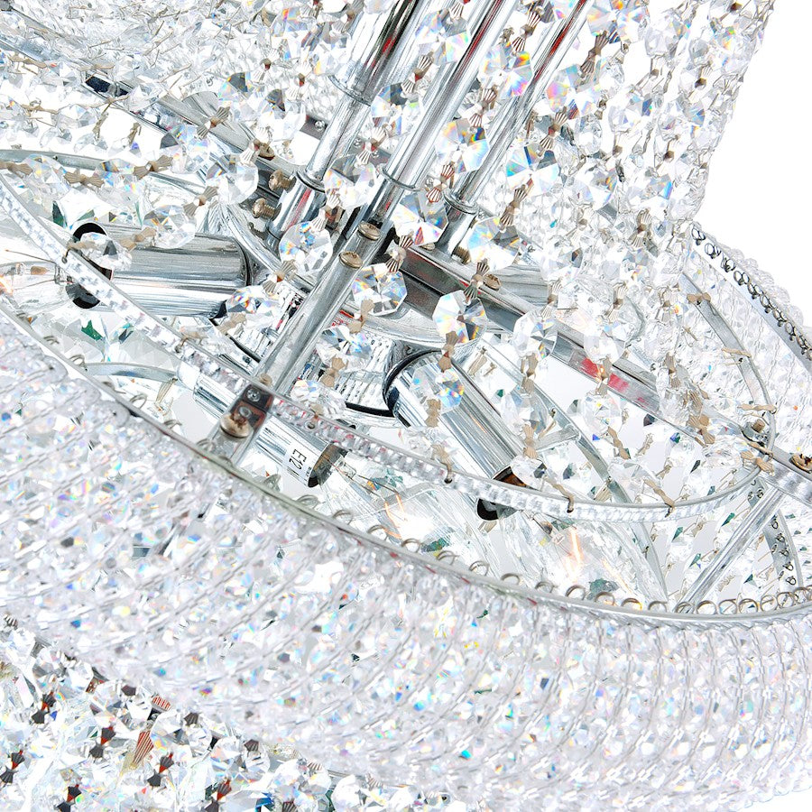 18 Light Down Chandelier, Chrome