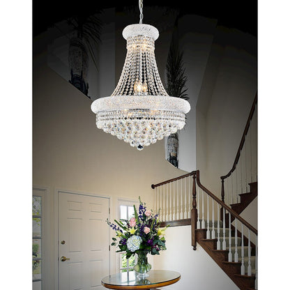 18 Light Down Chandelier, Chrome