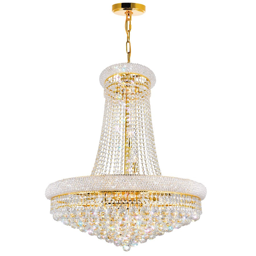 CWI Lighting Empire 18 Light Down Chandelier, Gold - 8001P28G