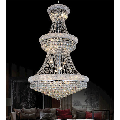 32 Light Down Chandelier, Chrome