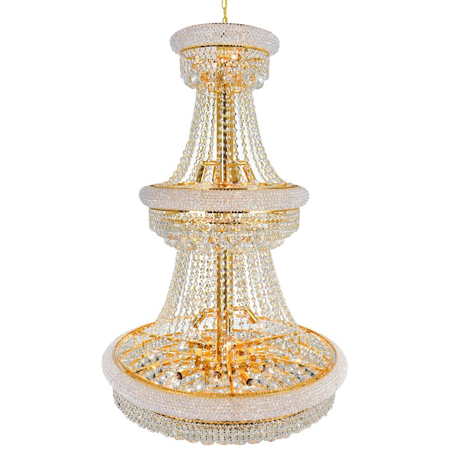 32 Light Down Chandelier, Gold