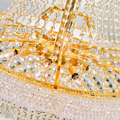 32 Light Down Chandelier, Gold