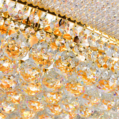 32 Light Down Chandelier, Gold