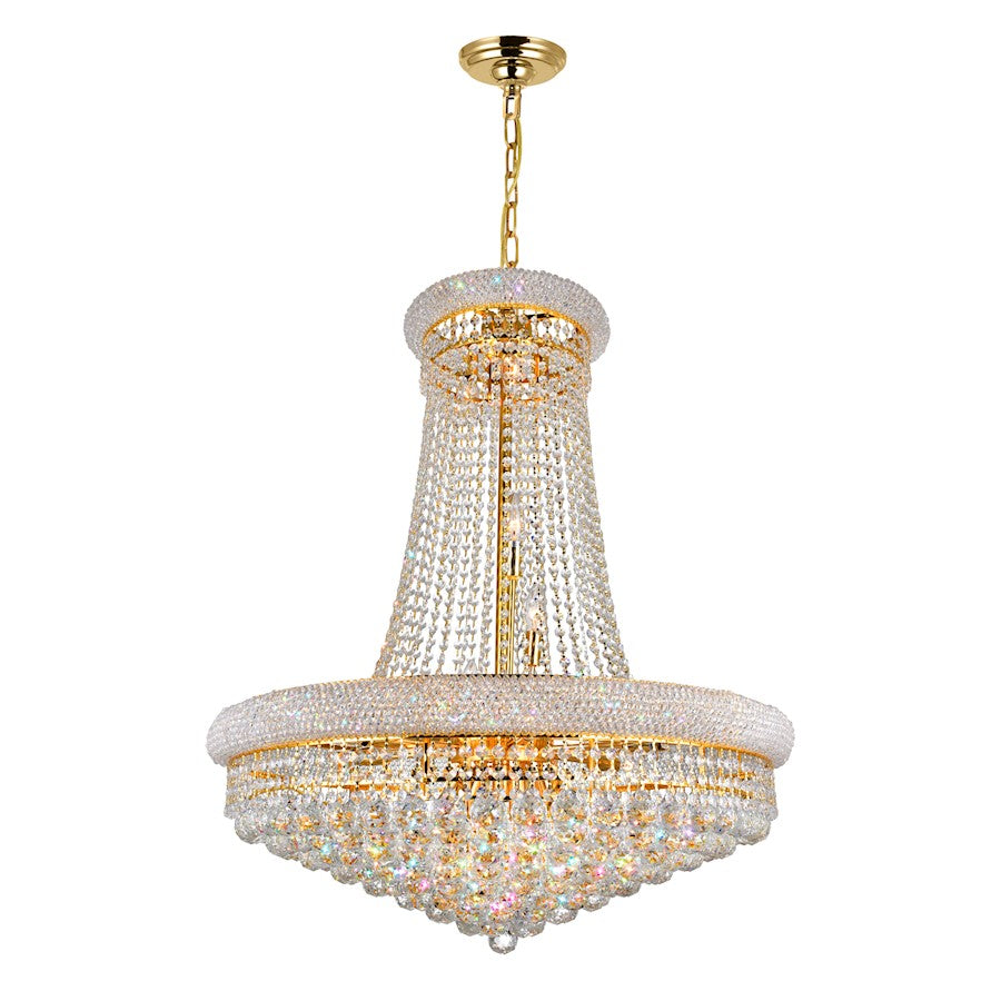 CWI Lighting Empire 19 Light Down Chandelier, Gold - 8001P32G