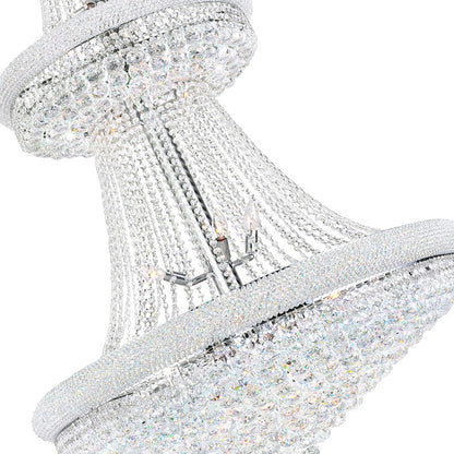 34 Light Down Chandelier, Chrome