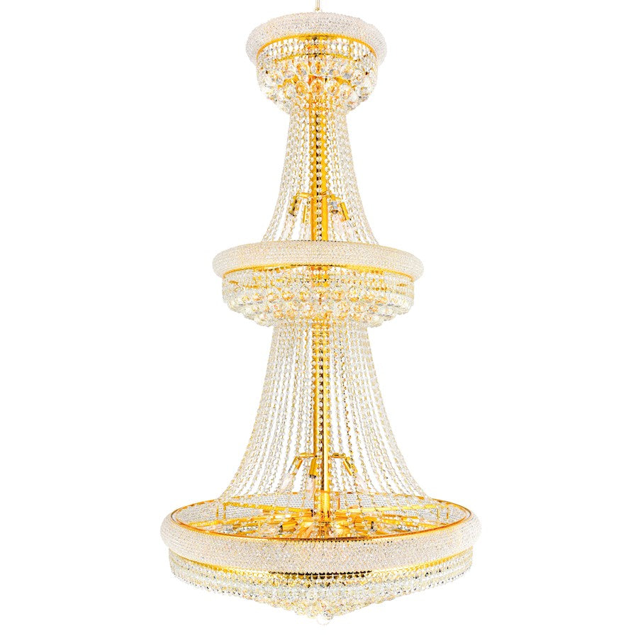 34 Light Down Chandelier, Gold