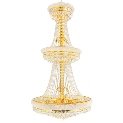 34 Light Down Chandelier, Gold