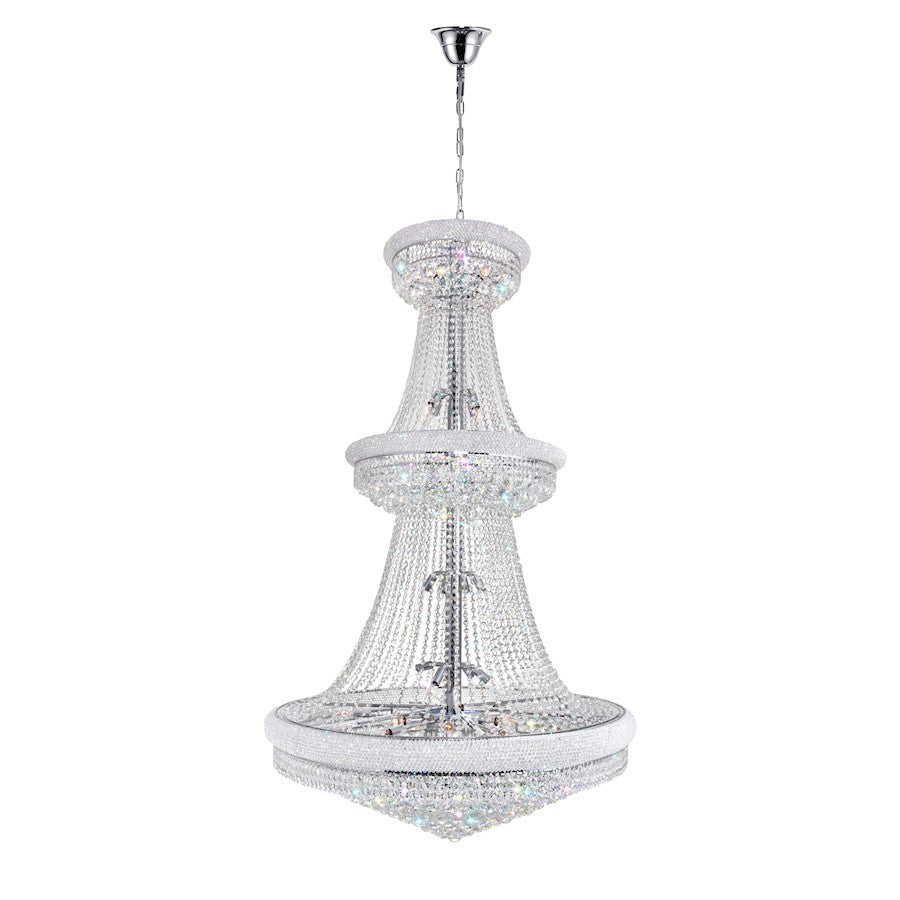 38 Light Down Chandelier, Chrome