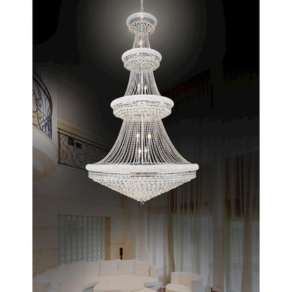 42 Light Down Chandelier, Chrome