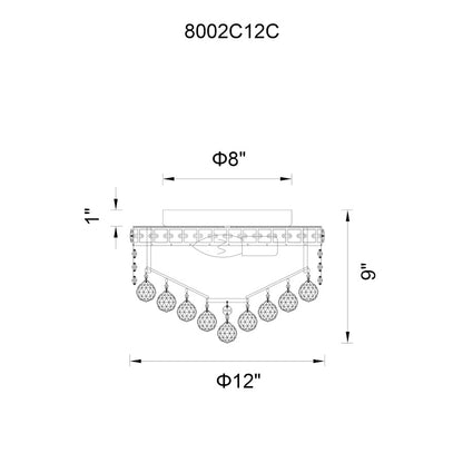 CWI Lighting Luminous 3 Light Flush Mount, Chrome