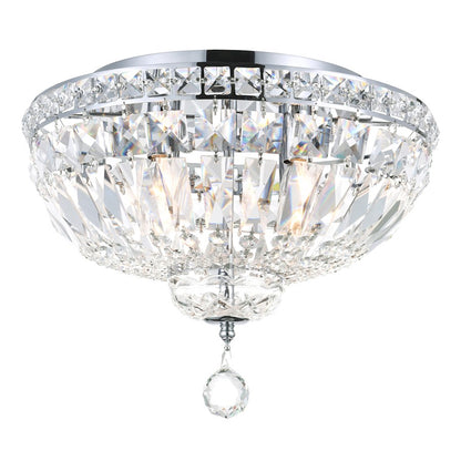 CWI Lighting Stefania 4 Light Bowl Flush Mount, Chrome - 8003C14C