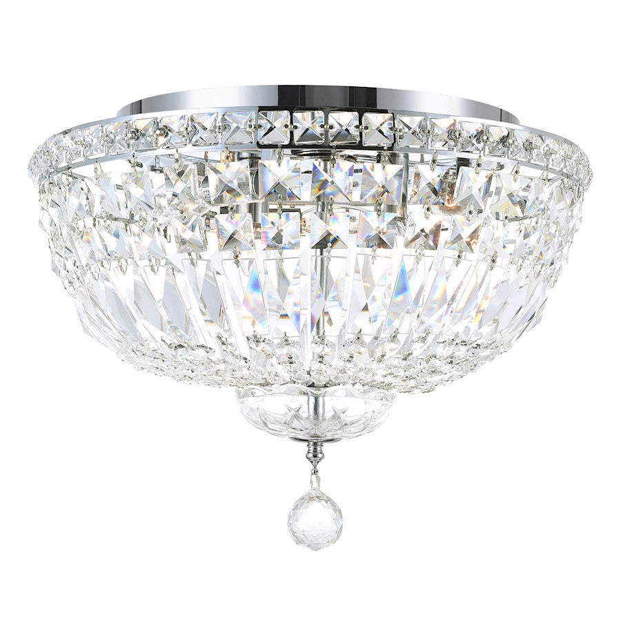 CWI Lighting Stefania 5 Light Bowl Flush Mount, Chrome - 8003C16C