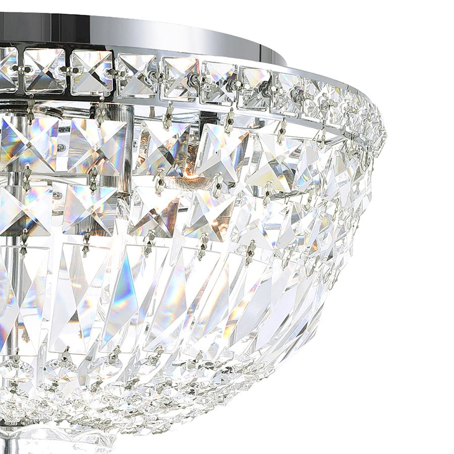 CWI Lighting Stefania 5 Light Bowl Flush Mount, Chrome