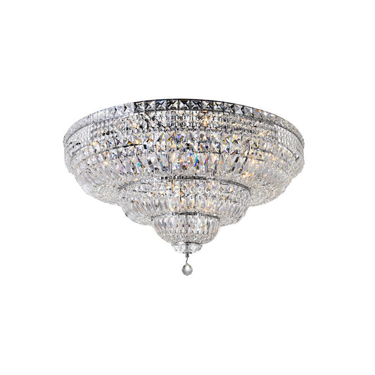 CWI Lighting Stefania 21 Light Bowl Flush Mount, Chrome - 8003C36C