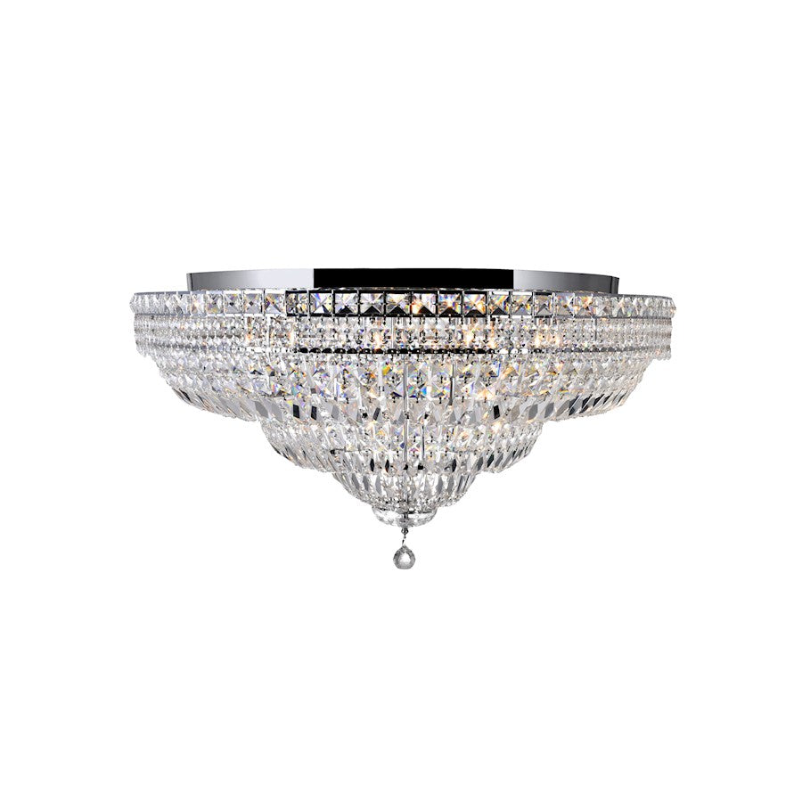 CWI Lighting Stefania 21 Light Bowl Flush Mount, Chrome