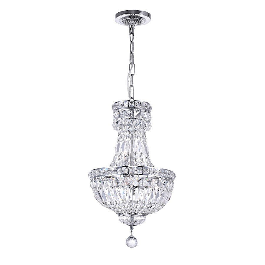 CWI Lighting Stefania 3 Light Mini Chandelier, Chrome - 8003P12C