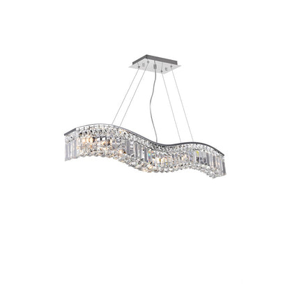 7 Light Down Chandelier, Chrome