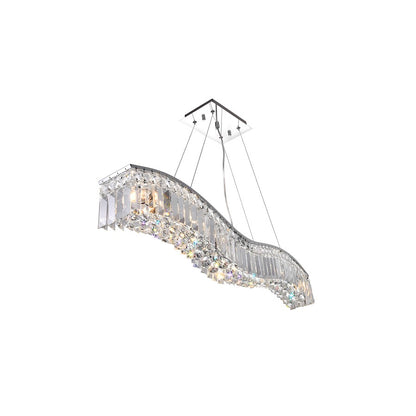 7 Light Down Chandelier, Chrome