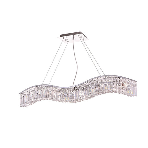 CWI Lighting Glamorous 44" 7 Light Down Chandelier, Chrome - 8004P44C-A-Clear