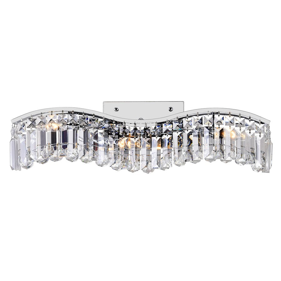 Glamorous 25" 3 Light Bathroom Vanity Light, Chrome